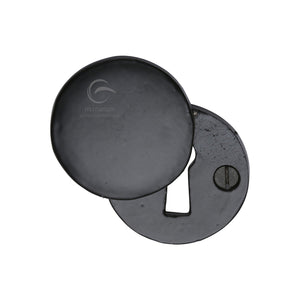 M Marcus - Heritage Brass, Standard Key Escutcheon Round Covered Black Iron, Escutcheons & Privacy Thumbturns, Escutcheons