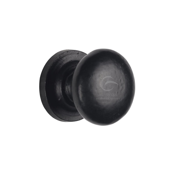 Matt Black Iron Round Cabinet Knob by M Marcus - Heritage Brass