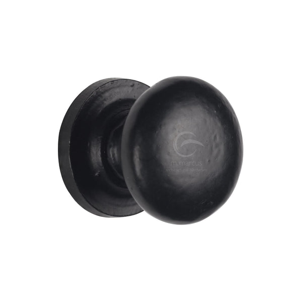 Matt Black Iron Round Cabinet Knob by M Marcus - Heritage Brass