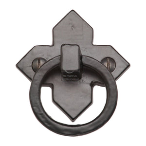 M Marcus - Heritage Brass, Black Iron Drop Pull, Cabinet Hardware, Cabinet Ring / Drop Pulls