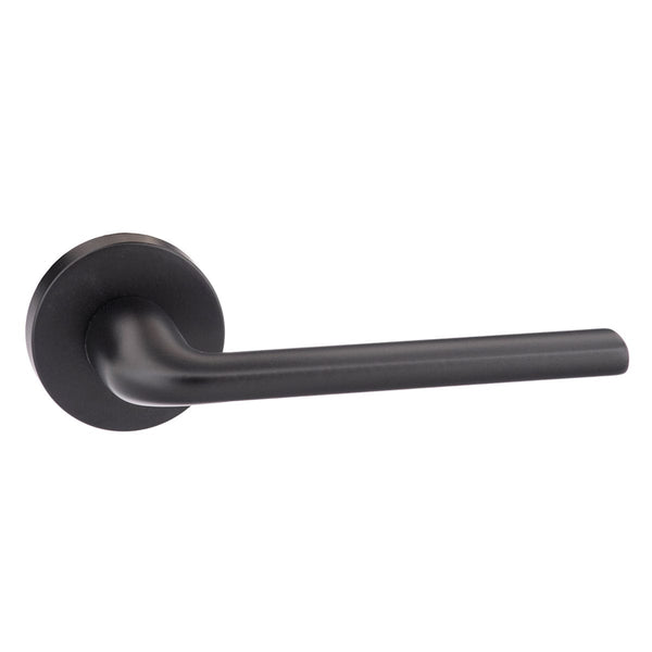 Forme Milly Lever Door Handle on Minimal Round Rose - Matt Black - Default