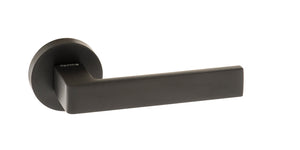 Forme Asti Lever Door Handle on Minimal Round Rose - Matt Black - Default