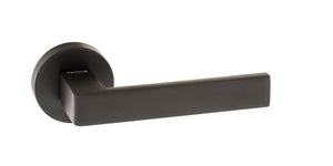 Forme Asti Lever Door Handle on Minimal Round Rose by Atlantic Hardware