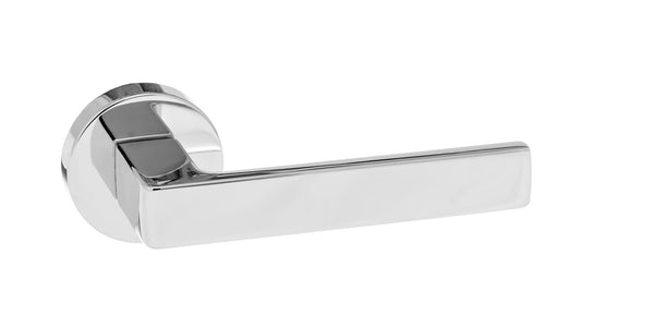 Forme Asti Lever Door Handle on Minimal Round Rose - Polished Chrome - Default