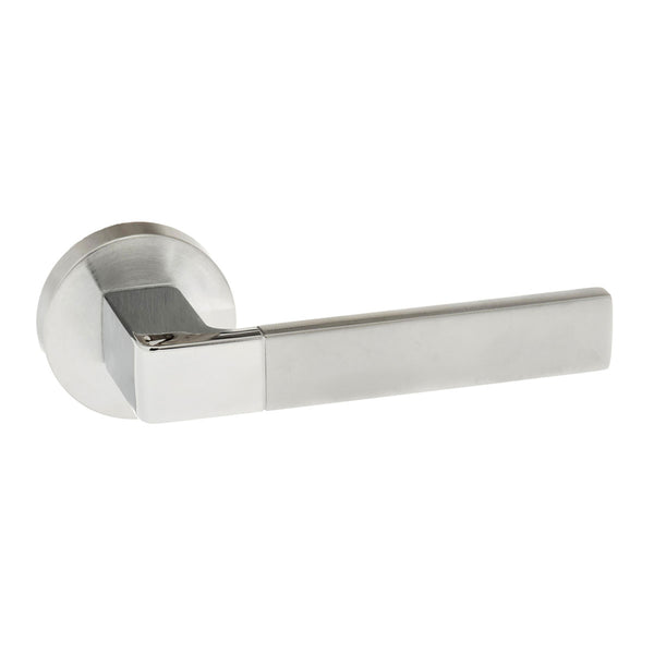 Forme Asti Lever Door Handle on Minimal Round Rose