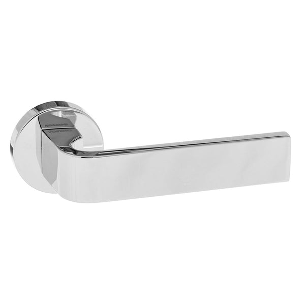 Forme Monza Lever Door Handle on Minimal Round Rose by Atlantic Hardware