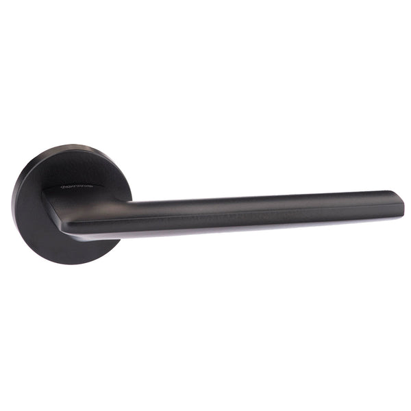 Forme Boston Lever Door Handle on Minimal Round Rose by Atlantic Hardware