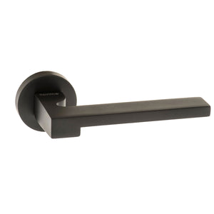 Forme Ginevra Lever Door Handle on Minimal Round Rose by Atlantic Hardware