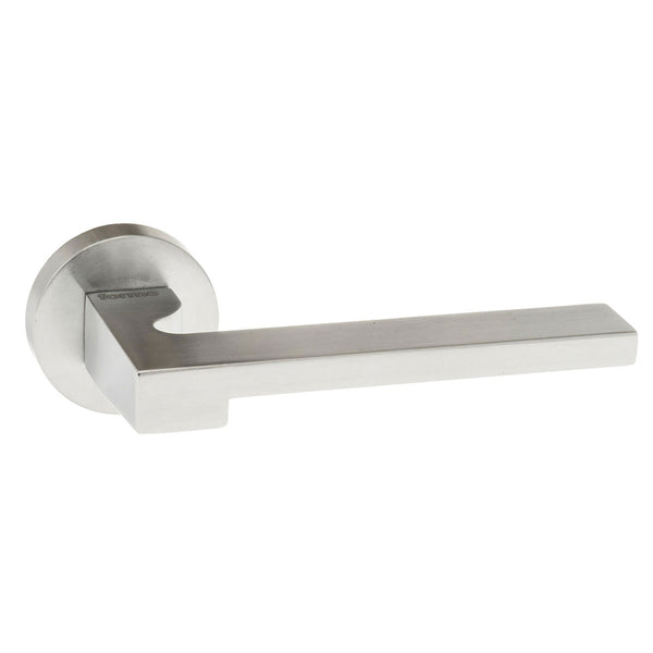 Forme Ginevra Lever Door Handle on Minimal Round Rose by Atlantic Hardware