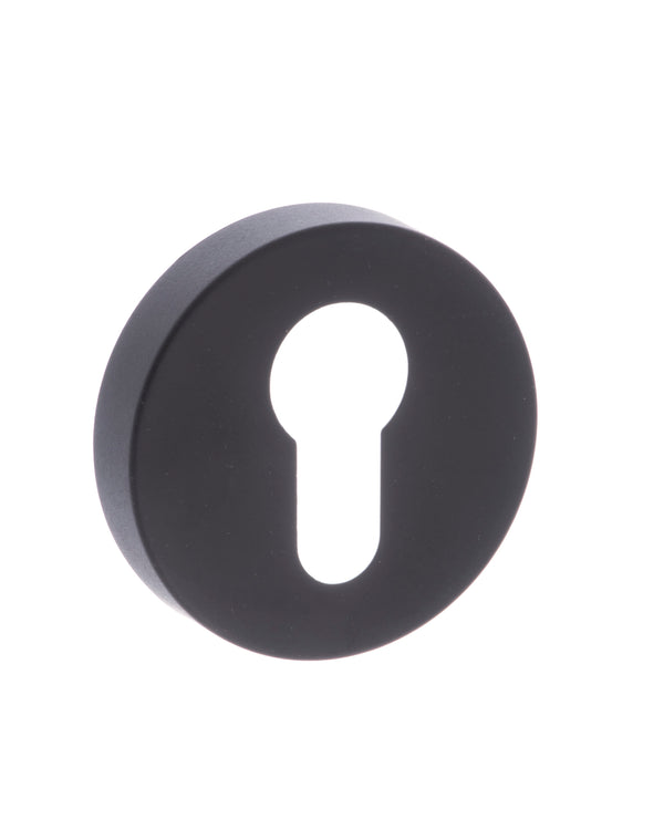 Forme Euro Escutcheons on Minimal Round Rose by Atlantic Hardware