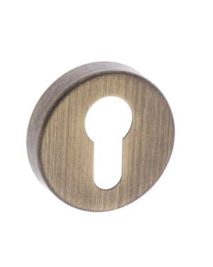 Forme Euro Escutcheons on Minimal Round Rose - Yester Bronze by Atlantic Hardware