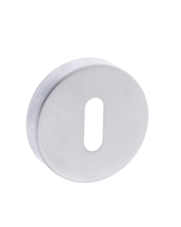 Forme Key Escutcheons on Minimal Round Rose by Atlantic Hardware