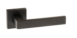 Forme Asti Lever Door Handle on Minimal Square Rose - Matt Black - Default