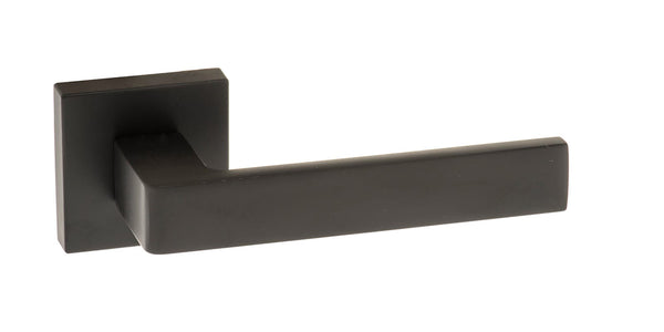 Forme Asti Lever Door Handle on Minimal Square Rose - Matt Black - Default