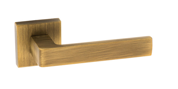 Forme Asti Lever Door Handle on Minimal Square Rose - Yester Bronze by Atlantic Hardware
