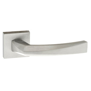 Forme Crystal Lever Door Handle on Minimal Square Rose by Atlantic Hardware