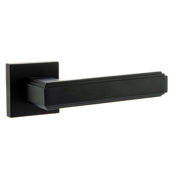 Forme Alila Lever Door Handle on Minimal Square Rose by Atlantic Hardware