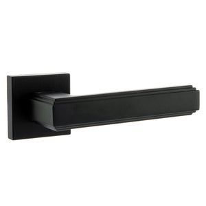 Forme Alila Lever Door Handle on Minimal Square Rose - Matt Black - Default