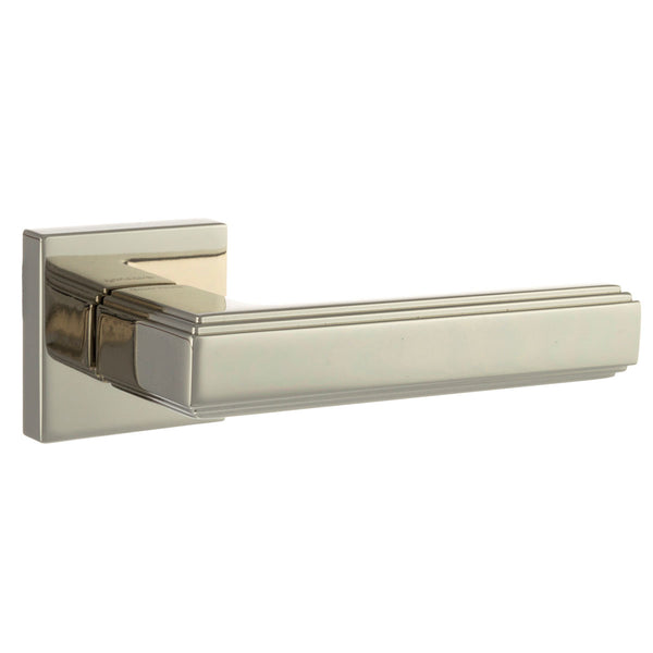 Forme Alila Lever Door Handle on Minimal Square Rose by Atlantic Hardware