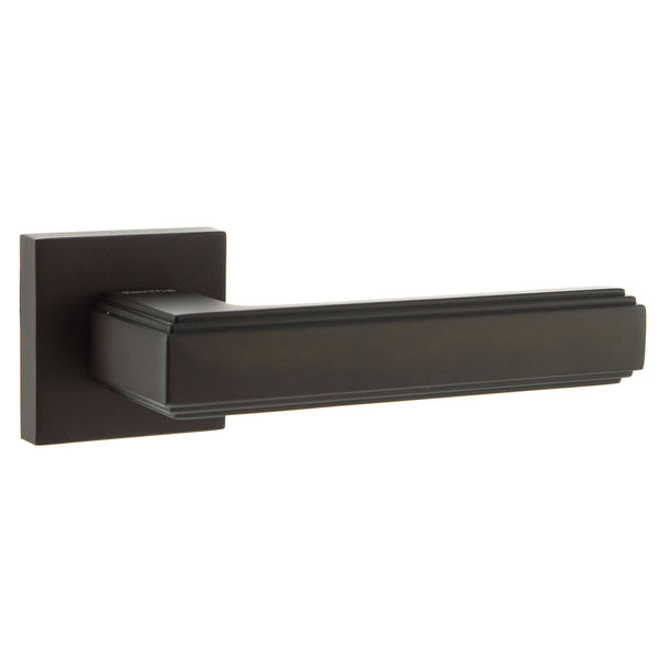 Forme Alila Lever Door Handle on Minimal Square Rose by Atlantic Hardware