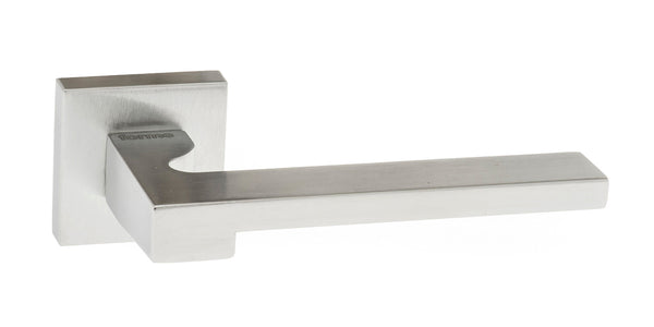 Forme Ginevra Lever Door Handle on Minimal Square Rose by Atlantic Hardware
