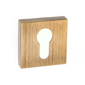 Forme Euro Escutcheons on Minimal Square Rose - Yester Bronze by Atlantic Hardware