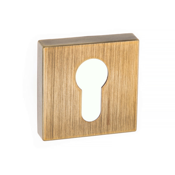Forme Euro Escutcheons on Minimal Square Rose - Yester Bronze by Atlantic Hardware