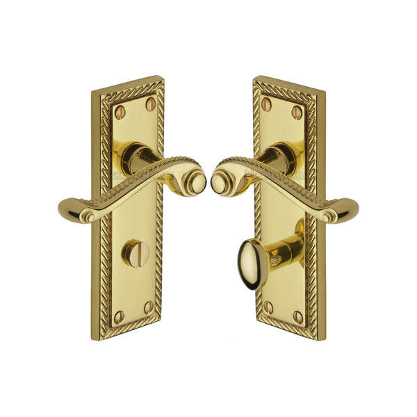 Georgian Door Handle on Plate by M Marcus - Heritage Brass