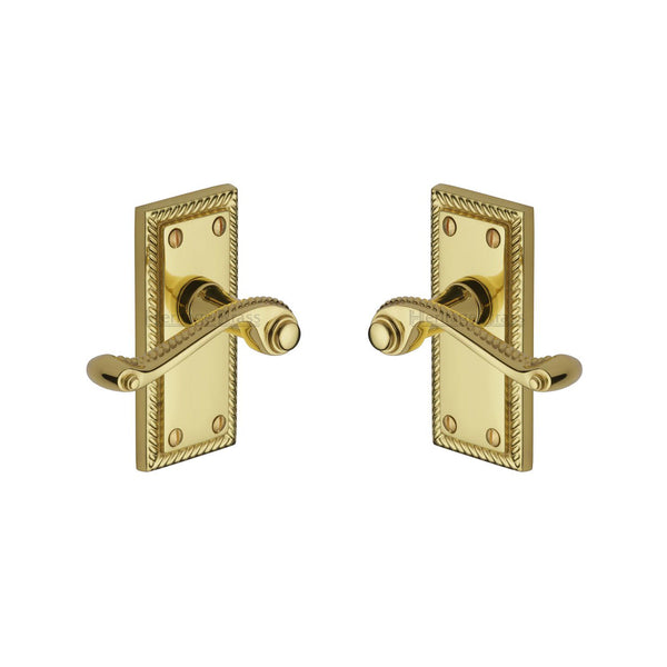 Georgian Short Door Handle on Plate by M Marcus - Heritage Brass