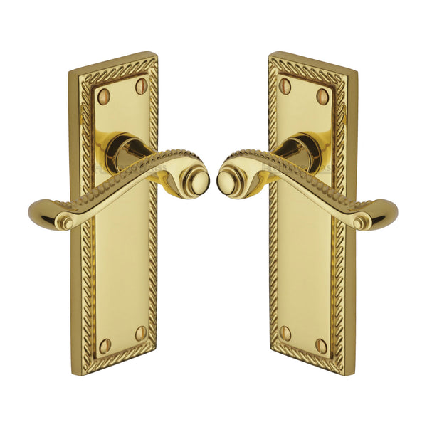 Georgian Door Handle on Plate by M Marcus - Heritage Brass