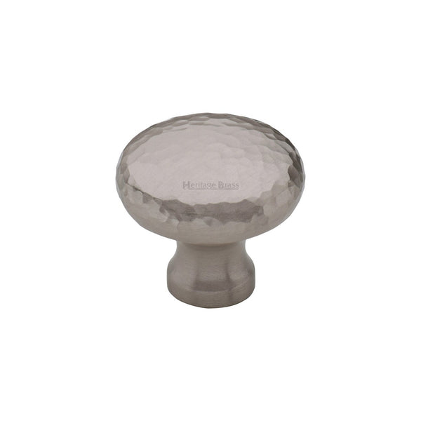 Victorian Round Cabinet Knob Hammered Design by M Marcus - Heritage Brass