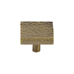 Heritage Brass Cabinet Knob Hammered Square Design by M Marcus - Heritage Brass