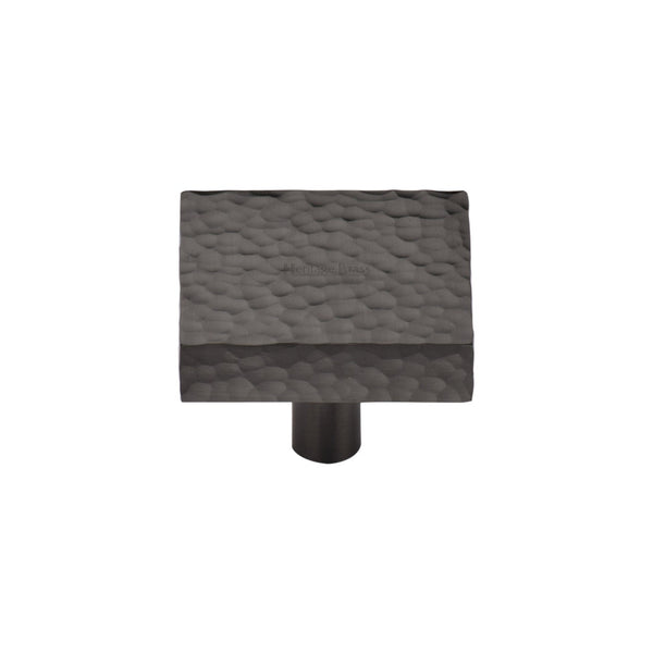 Heritage Brass Cabinet Knob Hammered Square Design by M Marcus - Heritage Brass