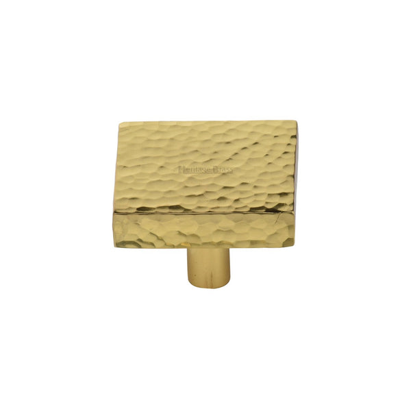 Heritage Brass Cabinet Knob Hammered Square Design by M Marcus - Heritage Brass