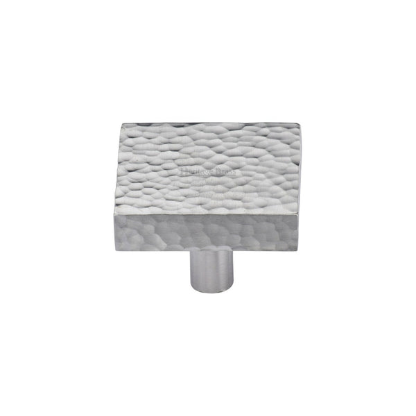 Heritage Brass Cabinet Knob Hammered Square Design by M Marcus - Heritage Brass