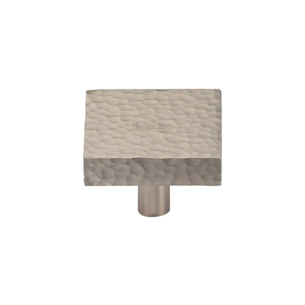 Heritage Brass Cabinet Knob Hammered Square Design by M Marcus - Heritage Brass