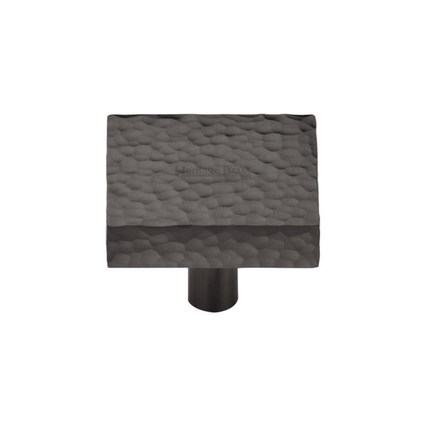 Heritage Brass Cabinet Knob Hammered Square Design by M Marcus - Heritage Brass
