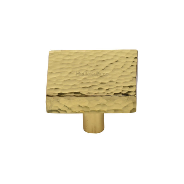 Heritage Brass Cabinet Knob Hammered Square Design by M Marcus - Heritage Brass