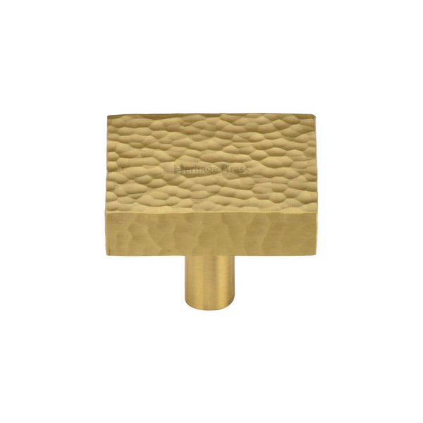 Heritage Brass Cabinet Knob Hammered Square Design by M Marcus - Heritage Brass