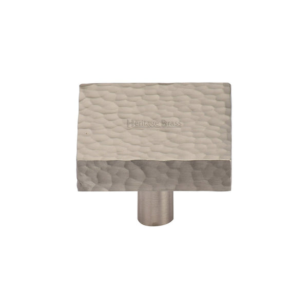 Heritage Brass Cabinet Knob Hammered Square Design by M Marcus - Heritage Brass