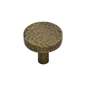 Heritage Brass Hammered Disc Cabinet Knob by M Marcus - Heritage Brass