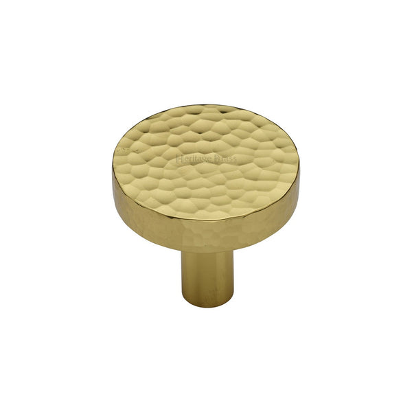 Heritage Brass Hammered Disc Cabinet Knob by M Marcus - Heritage Brass