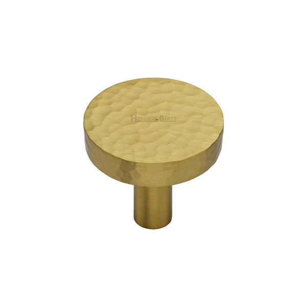 Heritage Brass Hammered Disc Cabinet Knob by M Marcus - Heritage Brass