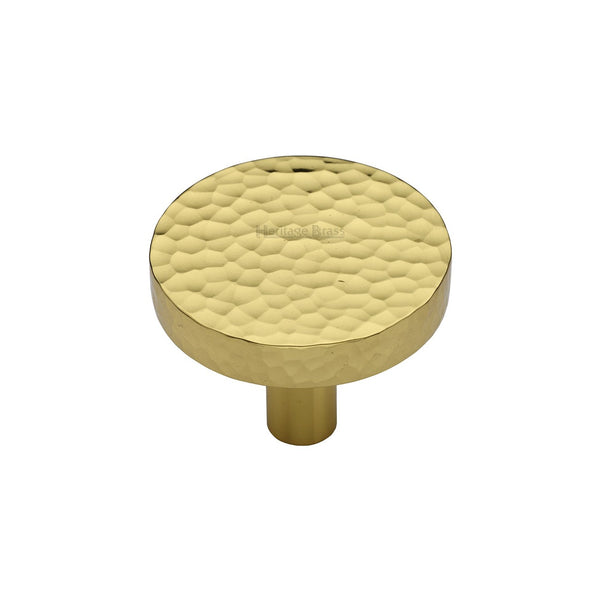 Heritage Brass Hammered Disc Cabinet Knob by M Marcus - Heritage Brass