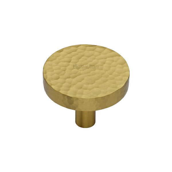 Heritage Brass Hammered Disc Cabinet Knob by M Marcus - Heritage Brass