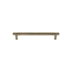 Heritage Brass Cabinet Pull Partial Hammered Design - Antique Brass - 160 mm