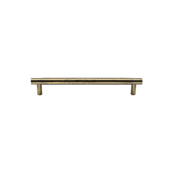 Heritage Brass Cabinet Pull Partial Hammered Design - Antique Brass - 160 mm