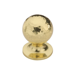 Ball Cabinet Knob Hammered Design by M Marcus - Heritage Brass