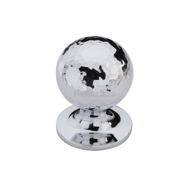 Ball Cabinet Knob Hammered Design by M Marcus - Heritage Brass