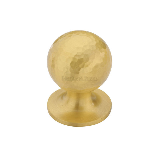Ball Cabinet Knob Hammered Design by M Marcus - Heritage Brass